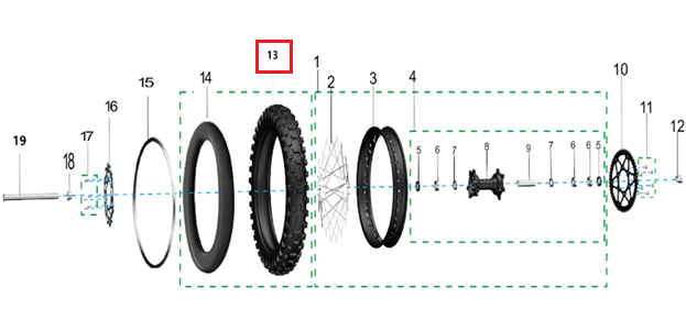 Neumático trasero homologado (E-Mark) (KOMODO)