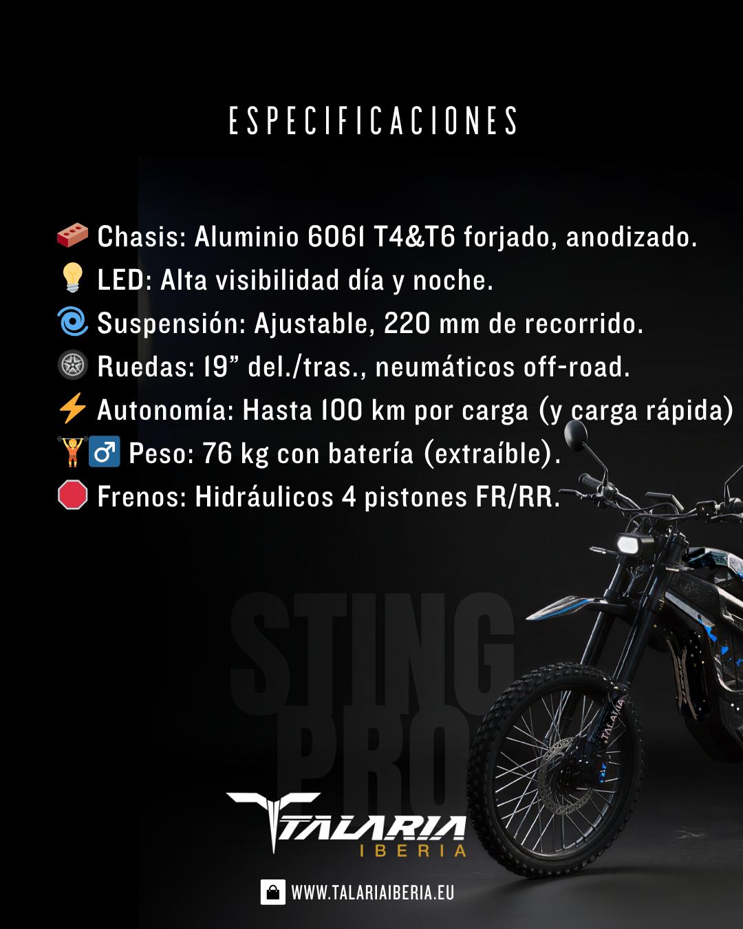 Talaria Sting PRO TL5500 (MX5 en versión L1e, homologada y matriculable)