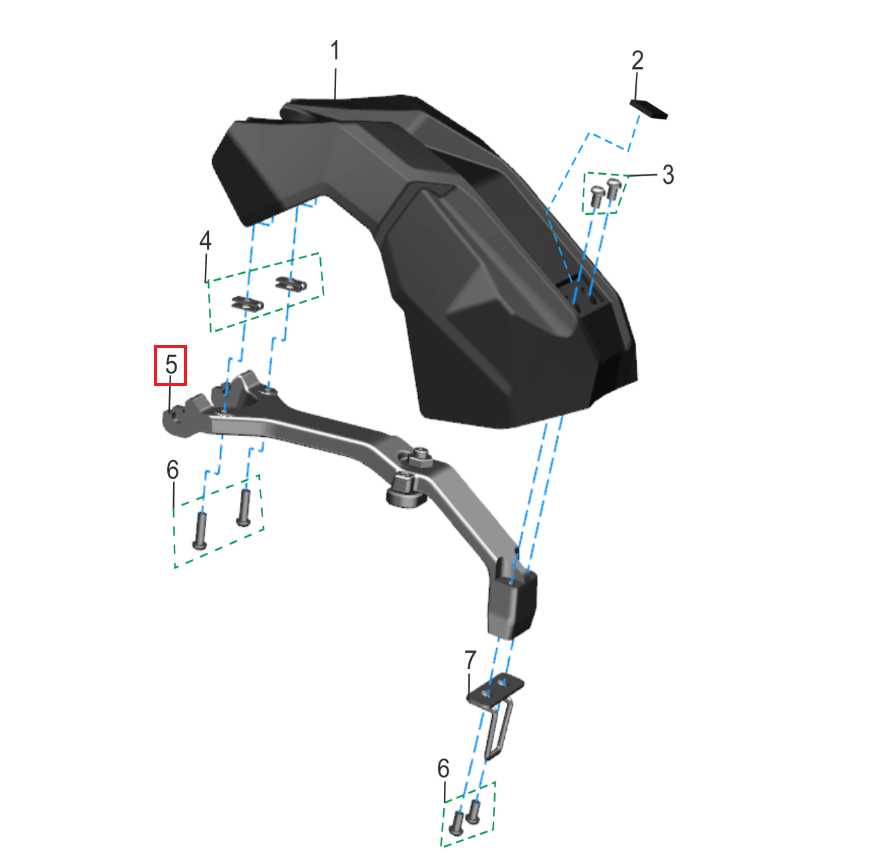 Upper battery cover support assembly