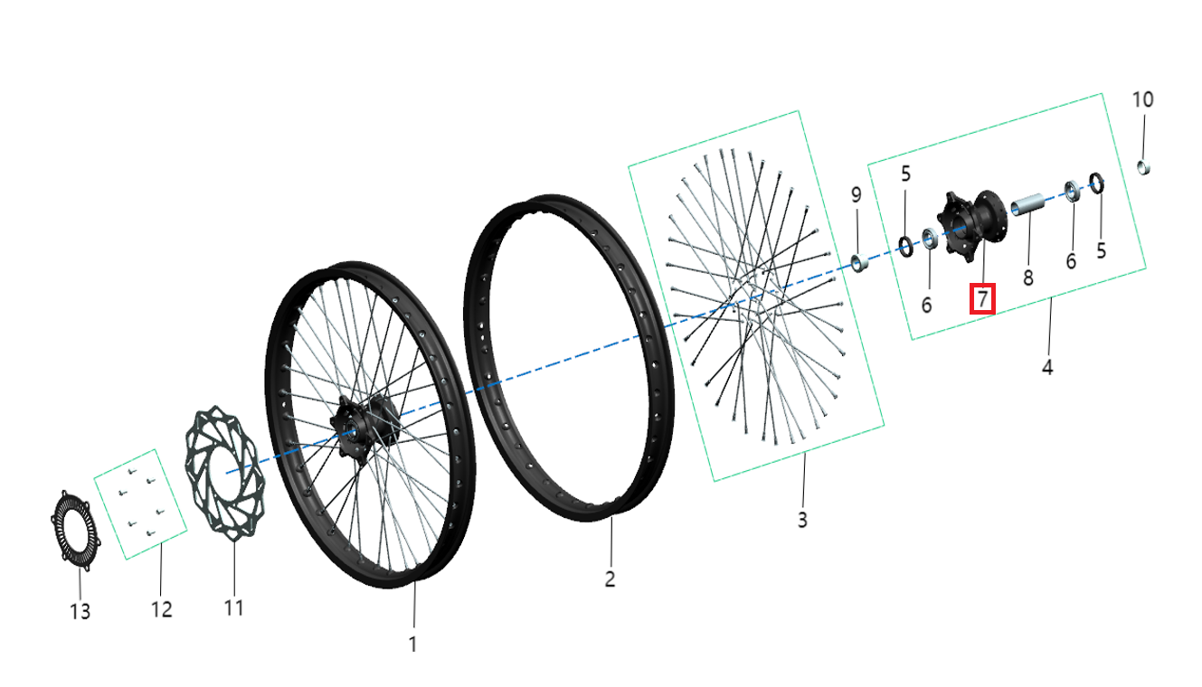 Buje delantero (KOMODO)
