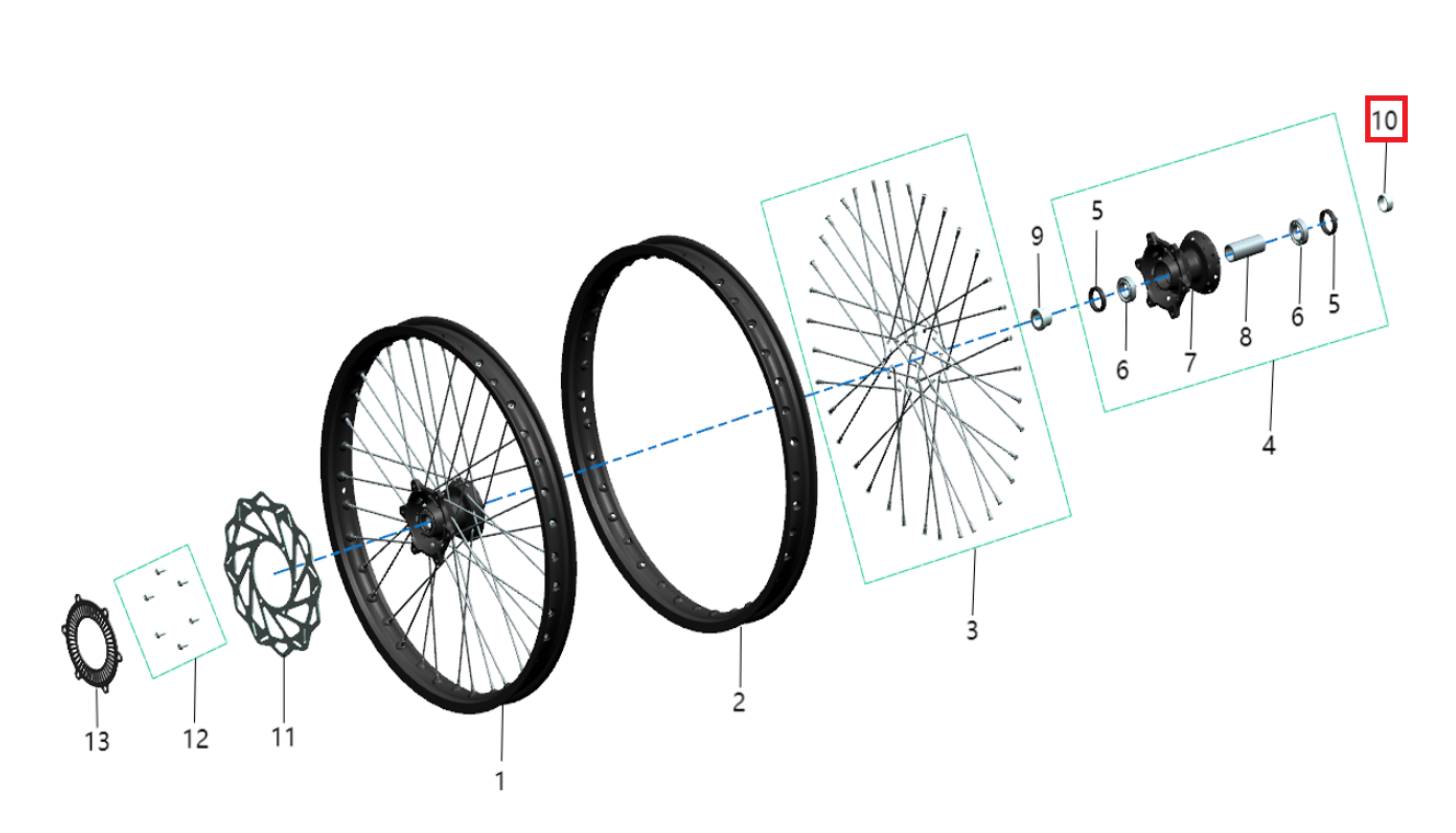 Espaciador derecho rueda delantera (KOMODO)