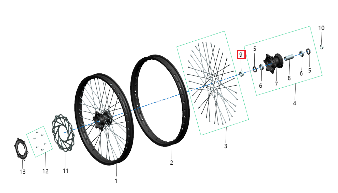Espaciador izquierdo rueda delantera (KOMODO)