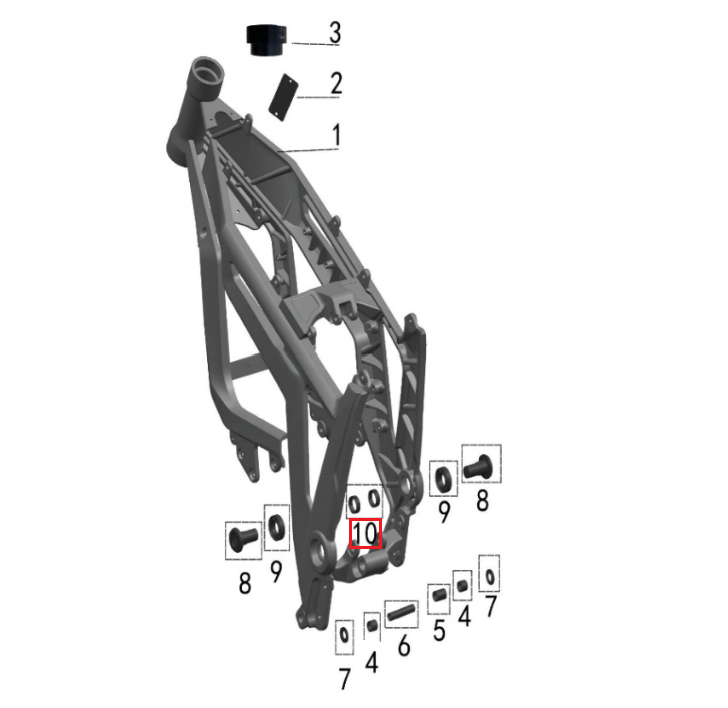 Alojamento de garfo (garfo dianteiro RST/DNM)