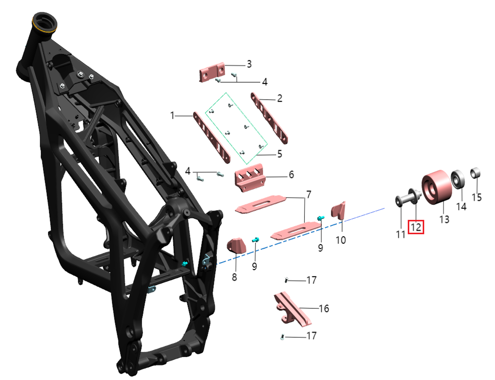 Casquillo eje rueda guía (KOMODO)