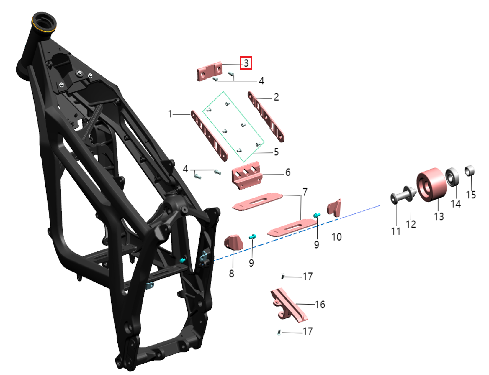 Goma superior frontal paquete batería (KOMODO)