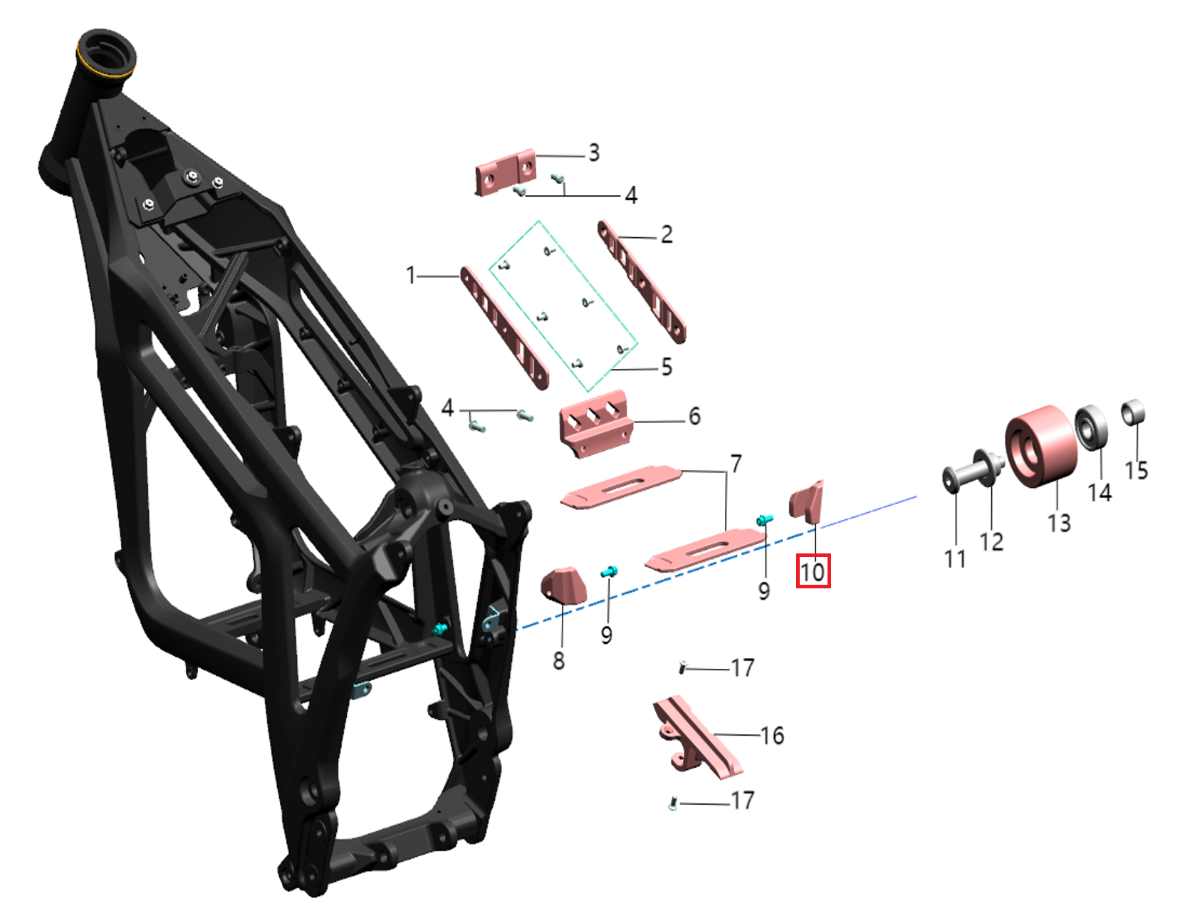 Goma lateral derecha batería (KOMODO)
