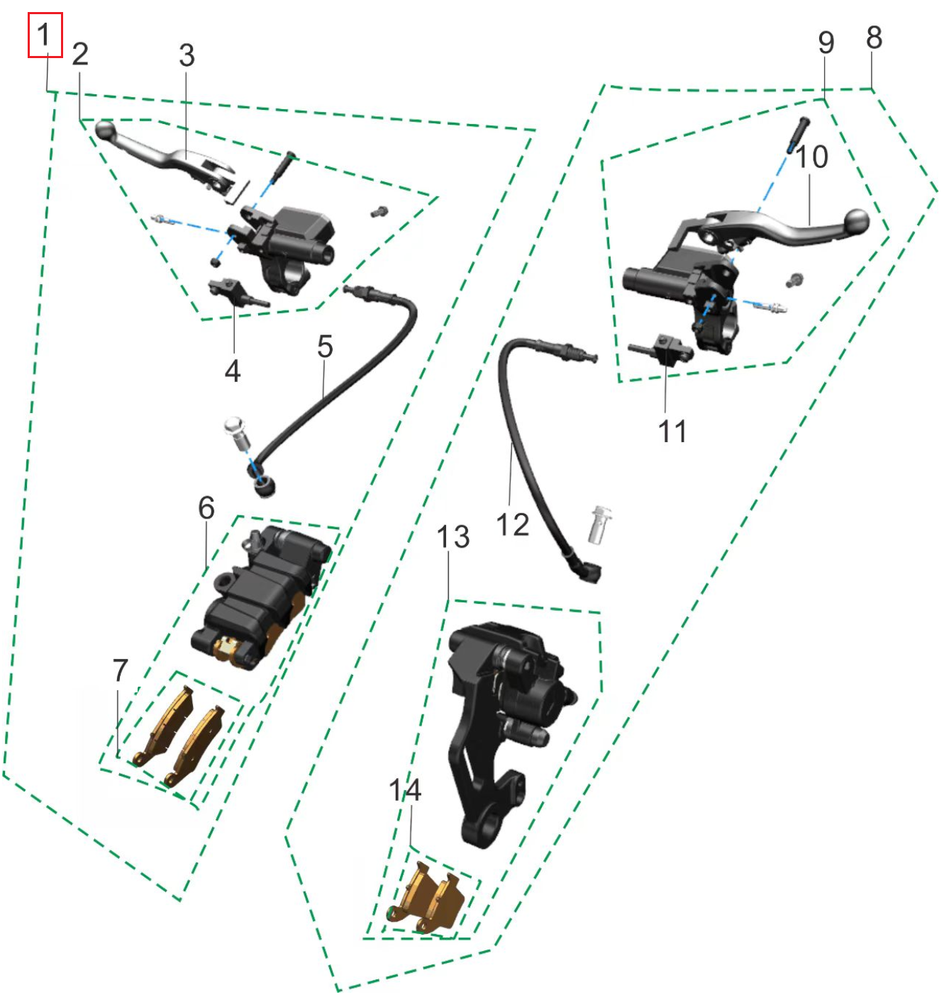 Conjunto freno delantero (KOMODO)