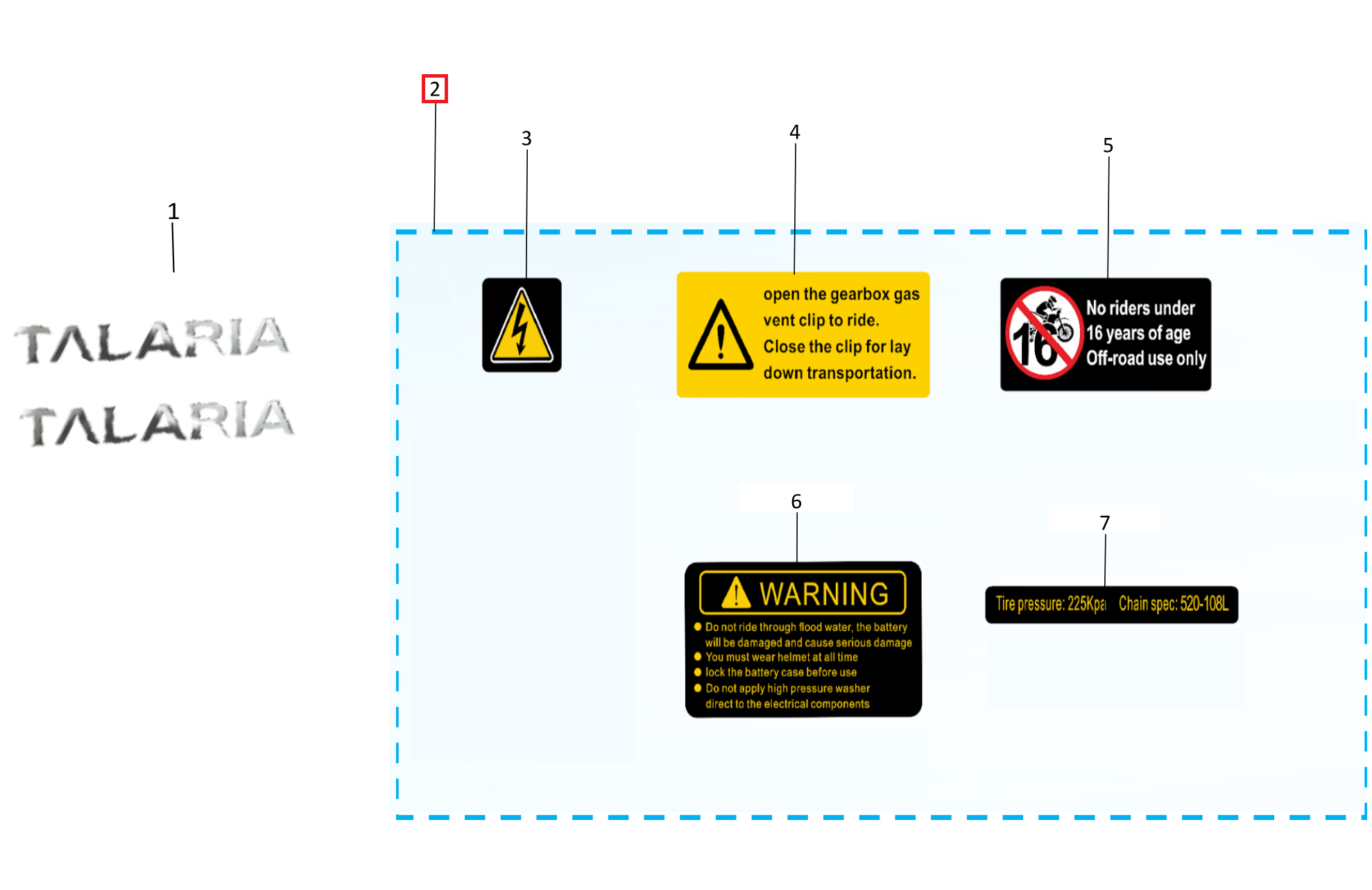 Set WARNING stickers (KOMODO)