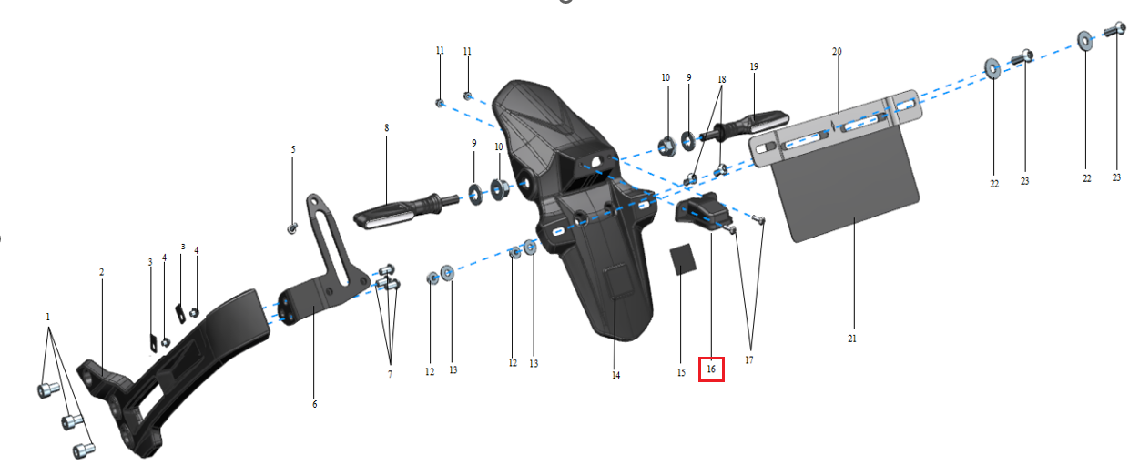 Luz soporte matricula - XxX
