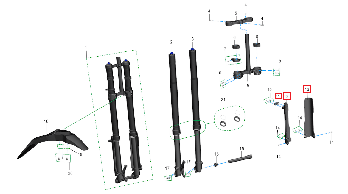 Conjunto protectores de horquilla (Sting PRO)