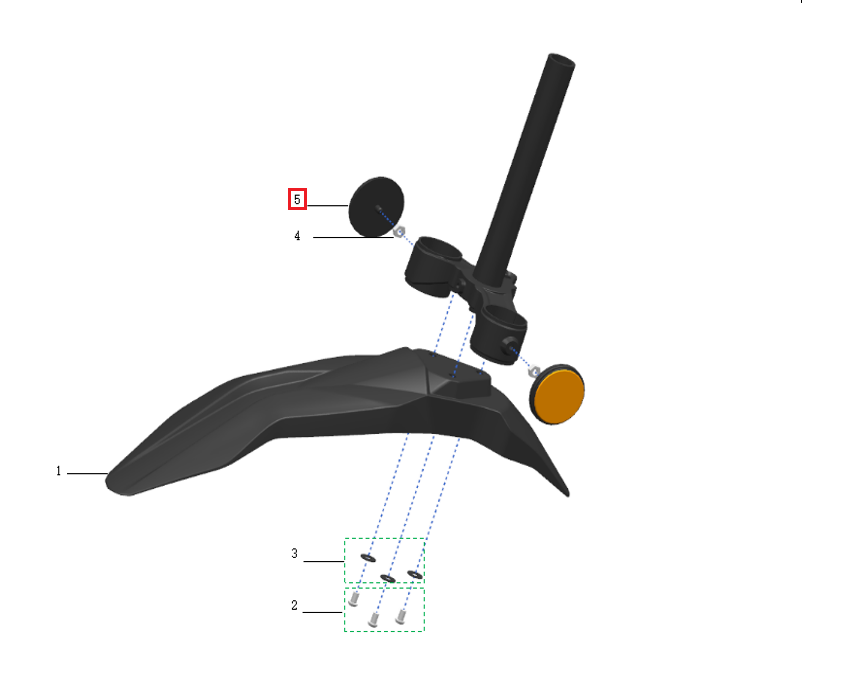 Reflector lateral horquilla