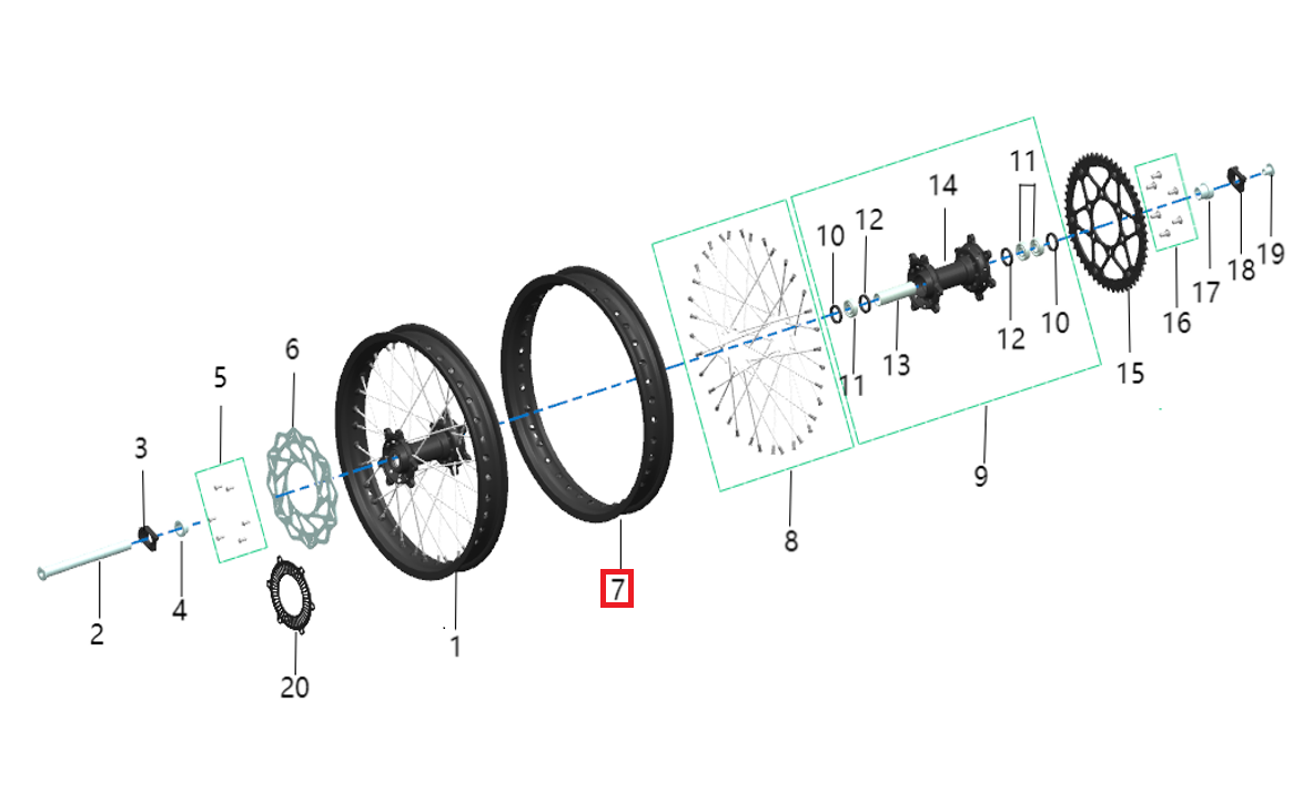 Llanta trasera 2.15x18" (KOMODO)