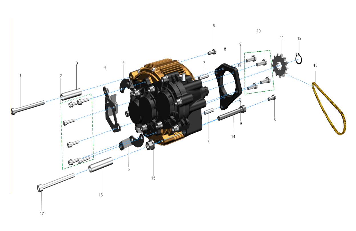 Transmisión del motor (Sting PRO)