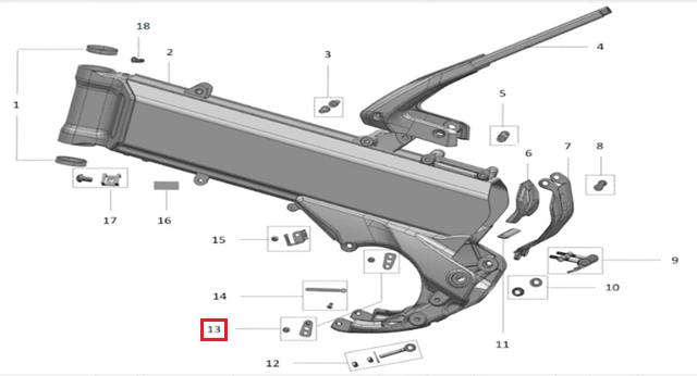 Soporte izquierdo de la tapa del motor (XxX)