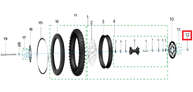 Espaciador derecho rueda trasera (KOMODO)