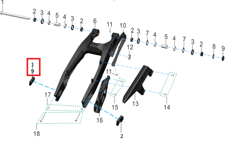 Tensor izquierdo de la cadena (KOMODO)