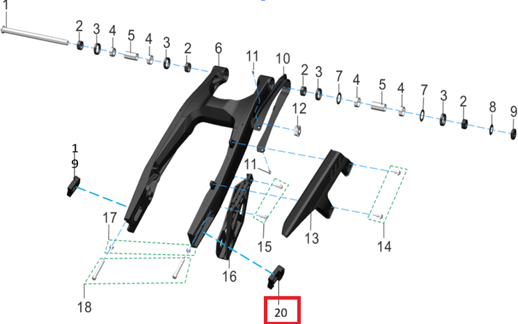 Tensor derecho de la cadena (KOMODO)
