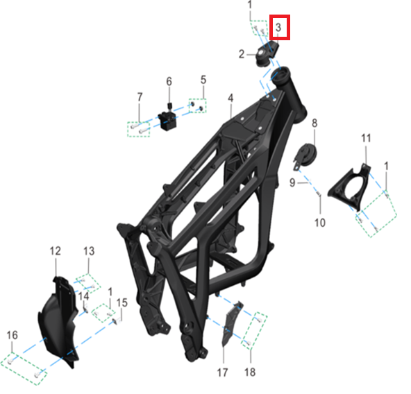 Cubierta decorativa de cerradura de encendido (KOMODO)
