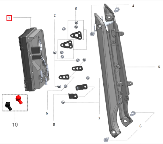 Right stirrup support (XxX)