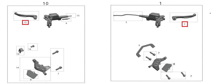 TL4000 front/rear brake lever set