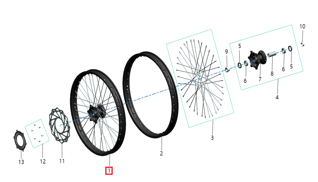 Llanta completa delantera 21" (KOMODO)