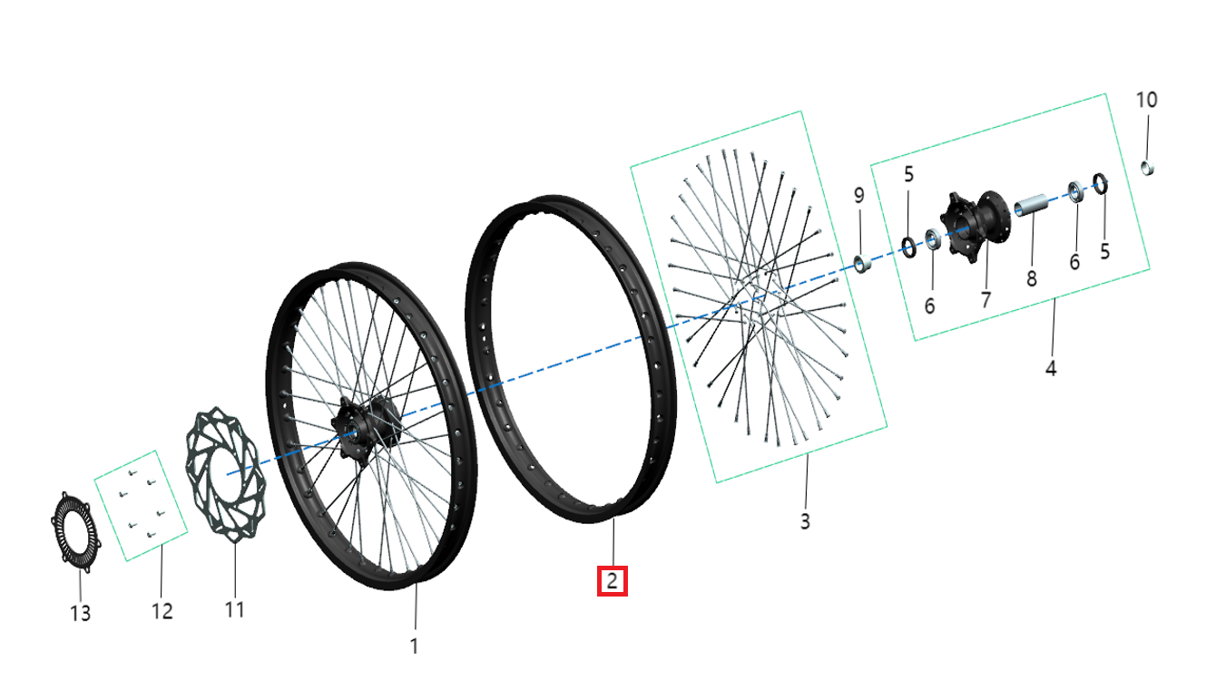 Llanta delantera 1.6x21" (KOMODO)