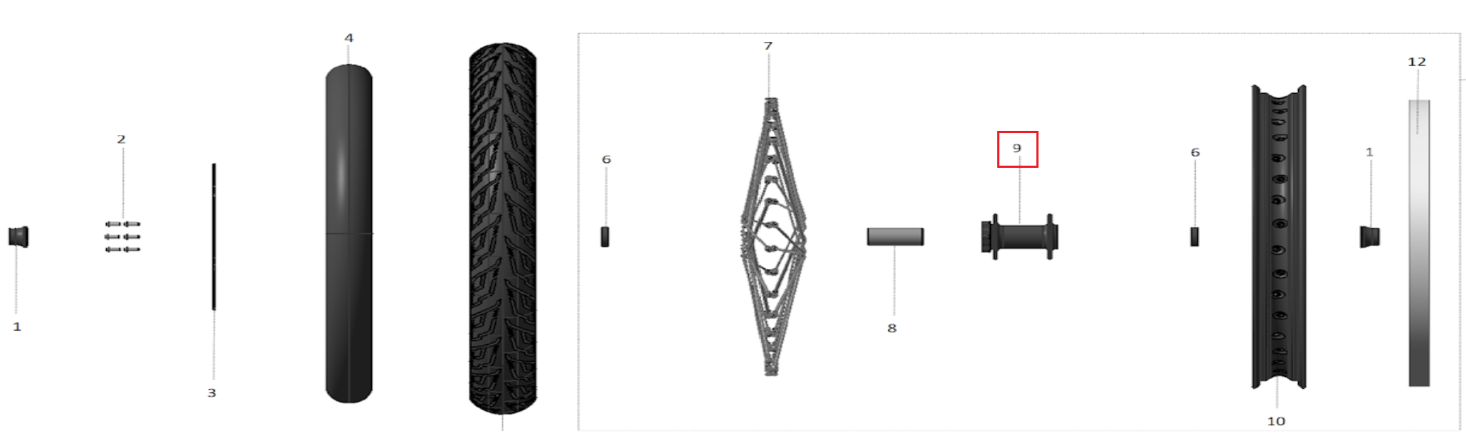 Front wheel spoke kit