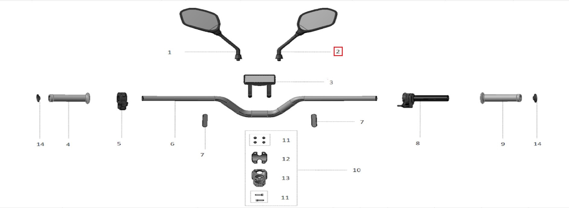 Espejo retrovisor derecho