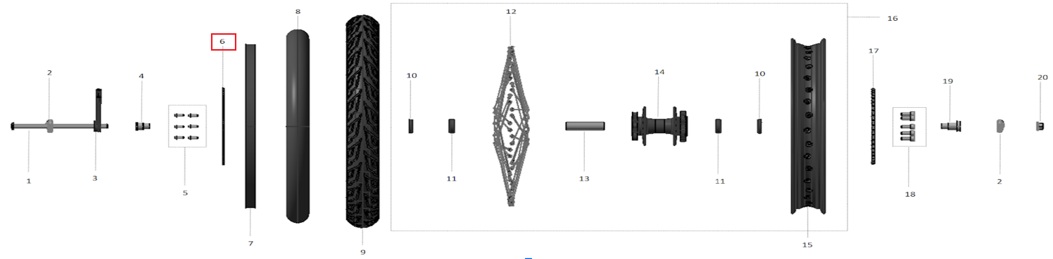 Front wheel spoke kit