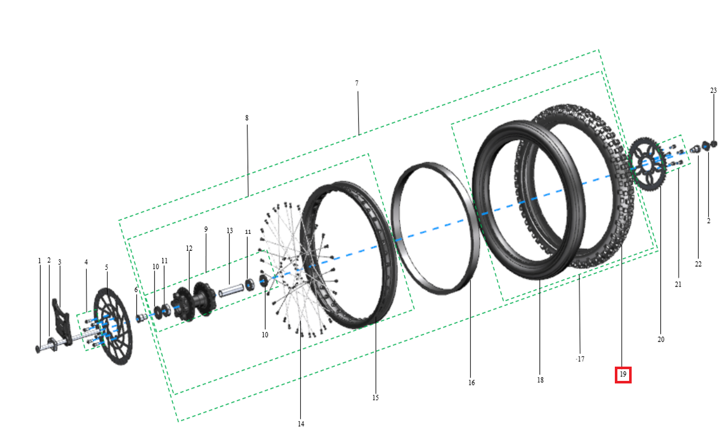 Pneu traseiro 80/90-17 (E-Mark)