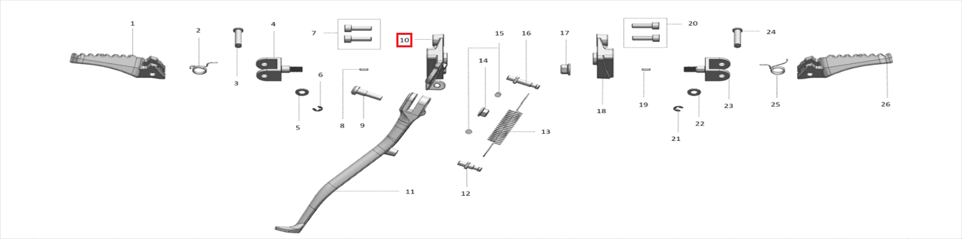 Left stirrup support (XxX)