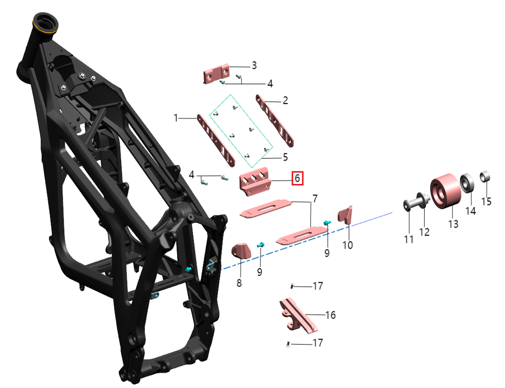 Goma inferior frontal de batería (KOMODO)