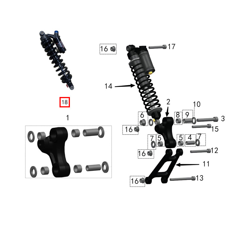 Rear shock absorber (FASTACE)