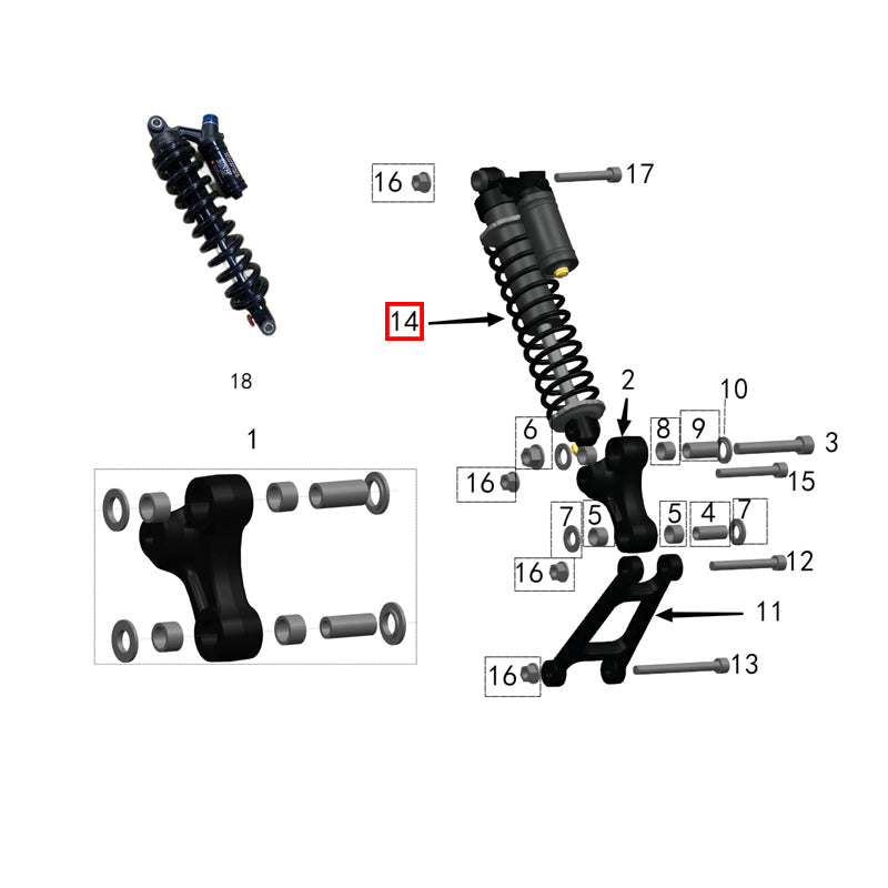 Rear shock absorber spring (FASTACE)