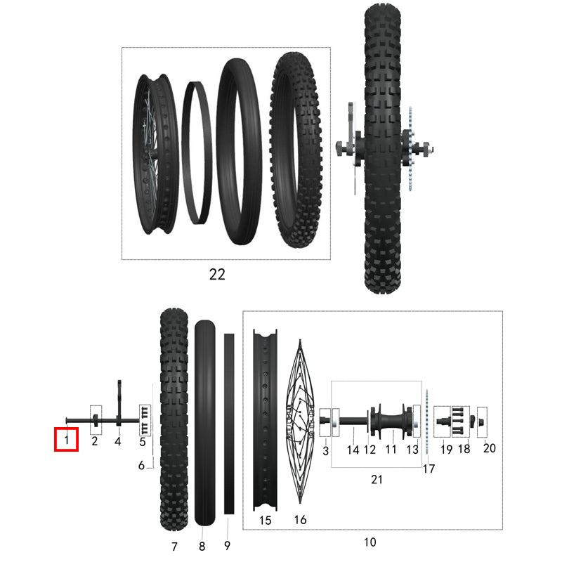 rear wheel axle