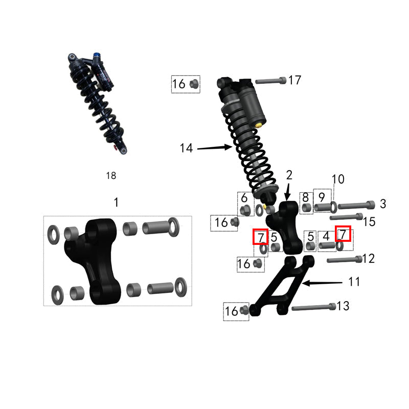 Swingarm nylon bushing (Ø12-Ø23)