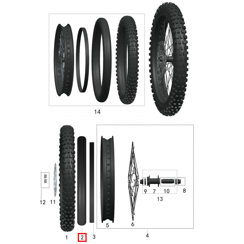 Front tire inner tube (CE- Mark) - 225/250-19