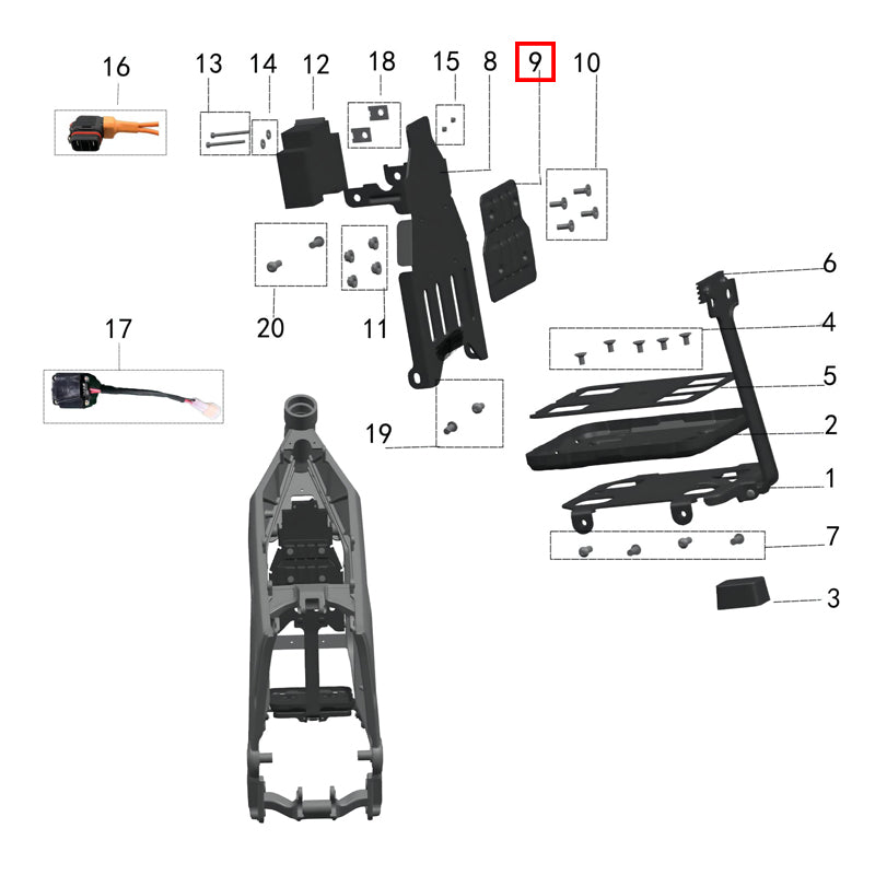 Front rubber cushion for battery holder