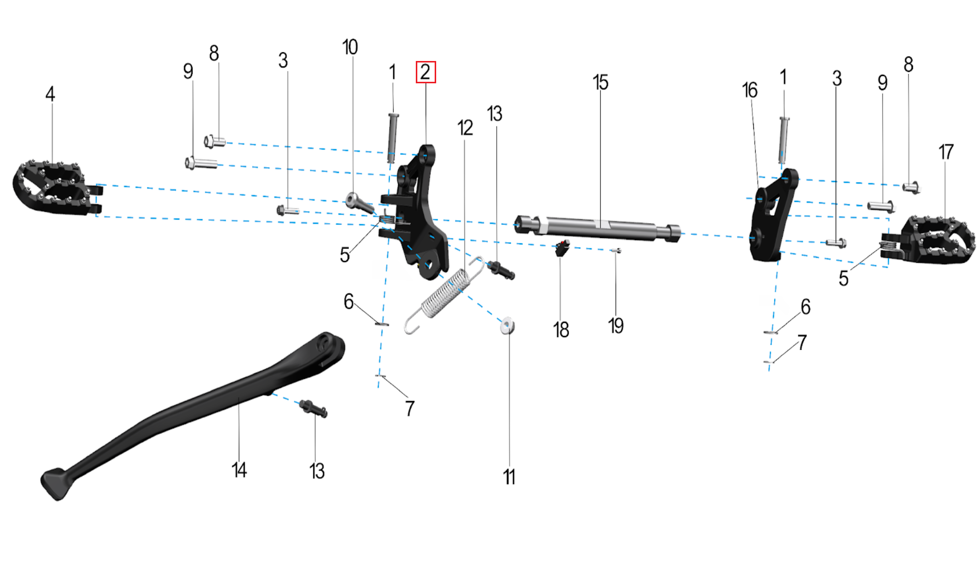 Soporte estribo izquierdo (KOMODO)