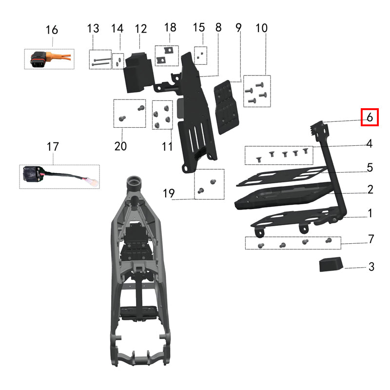 Upper Battery Holder Mount Rubber