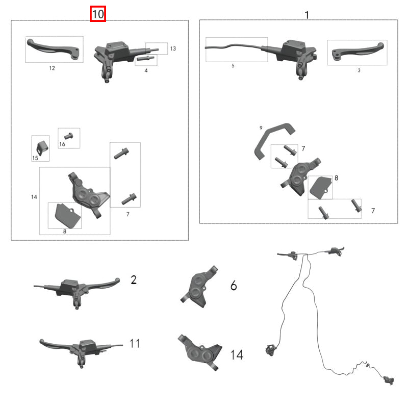 Complete rear brake assembly L1e