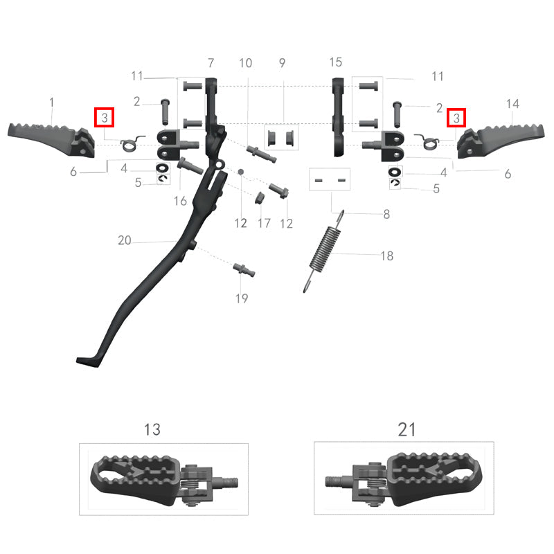 Footrest return spring