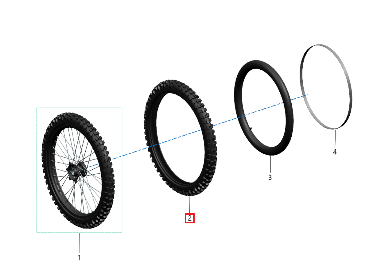 Neumatico delantero (E-Mark)70/100-21 (KOMODO)
