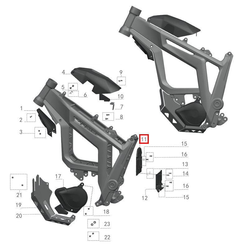 Upper rear battery fender (plastic)