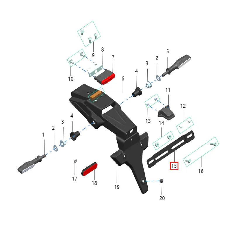 Placa soporte matricula (KOMODO)