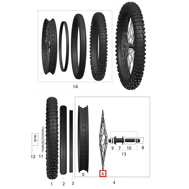 Front wheel spoke kit (36pcs)