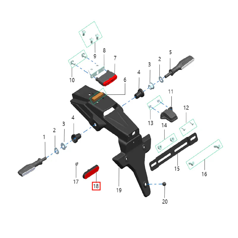 Reflector trasero L3e (KOMODO)