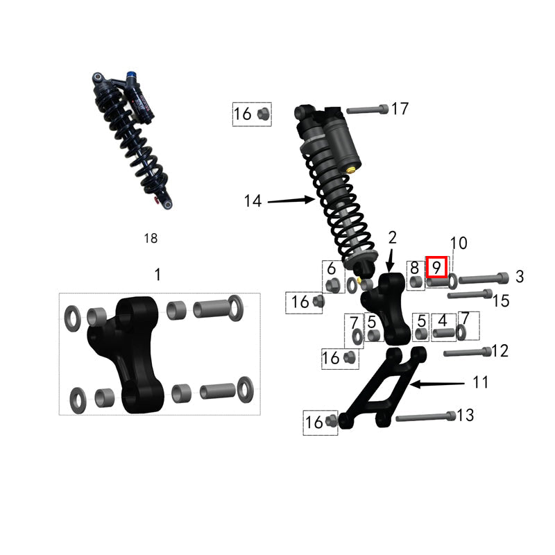 Swing arm cover (Ø14-Ø10-29)