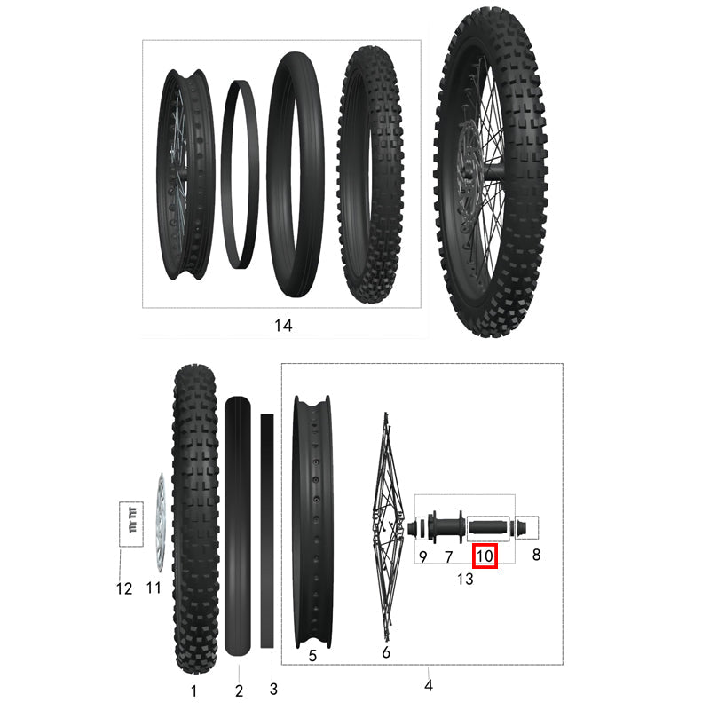 Front wheel hub inner lining