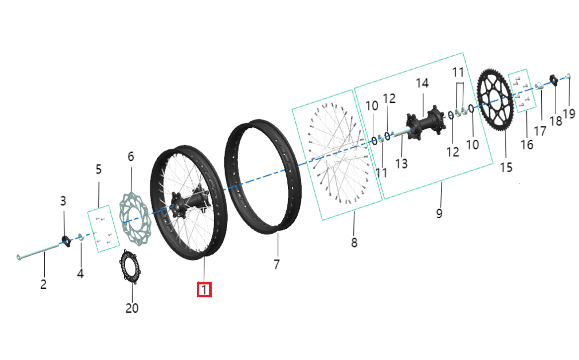 Llanta completa trasera (KOMODO)